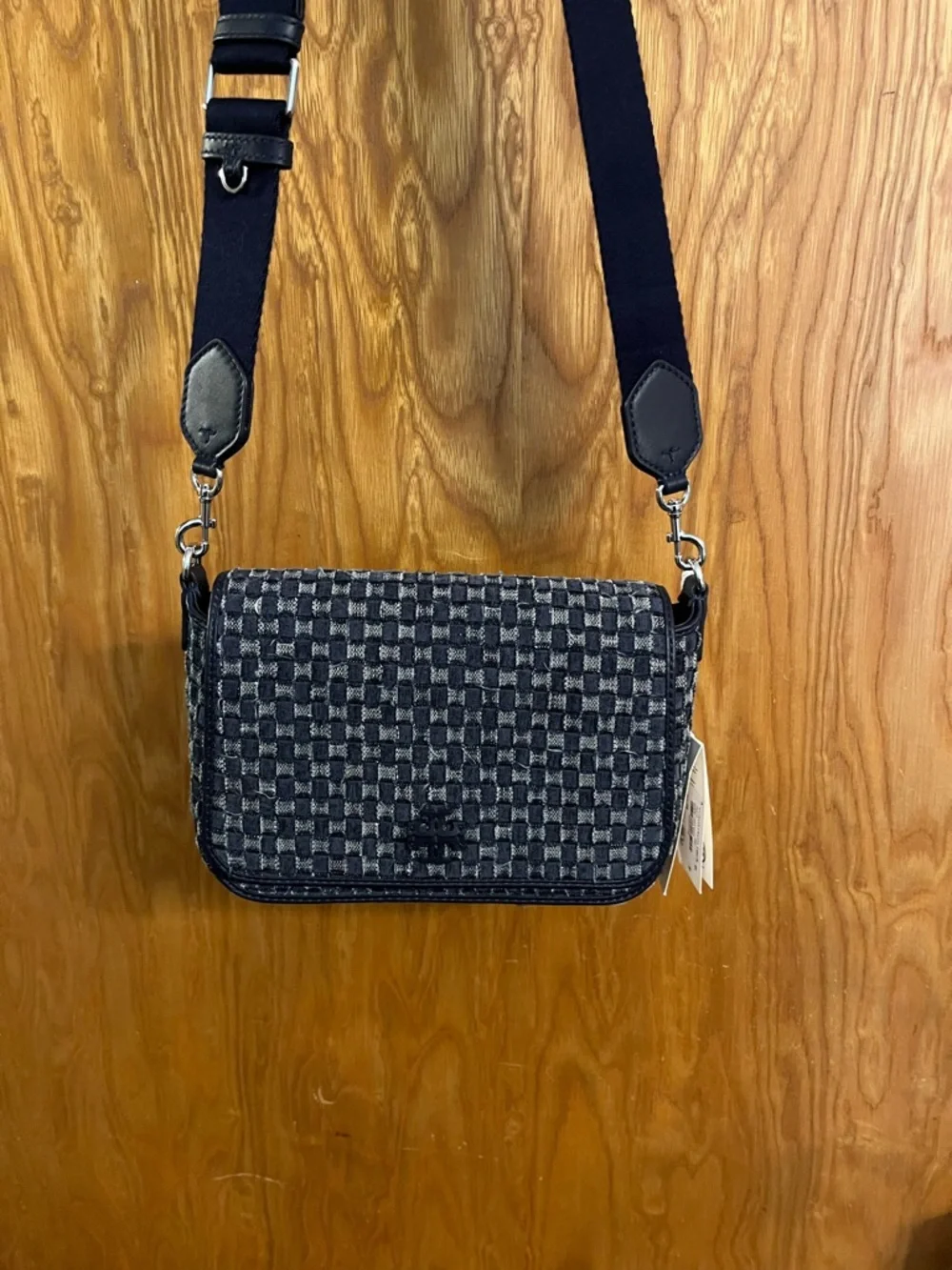 Tory Burch Black Navy Logo Crossbody Bag - Picture 3 of 10